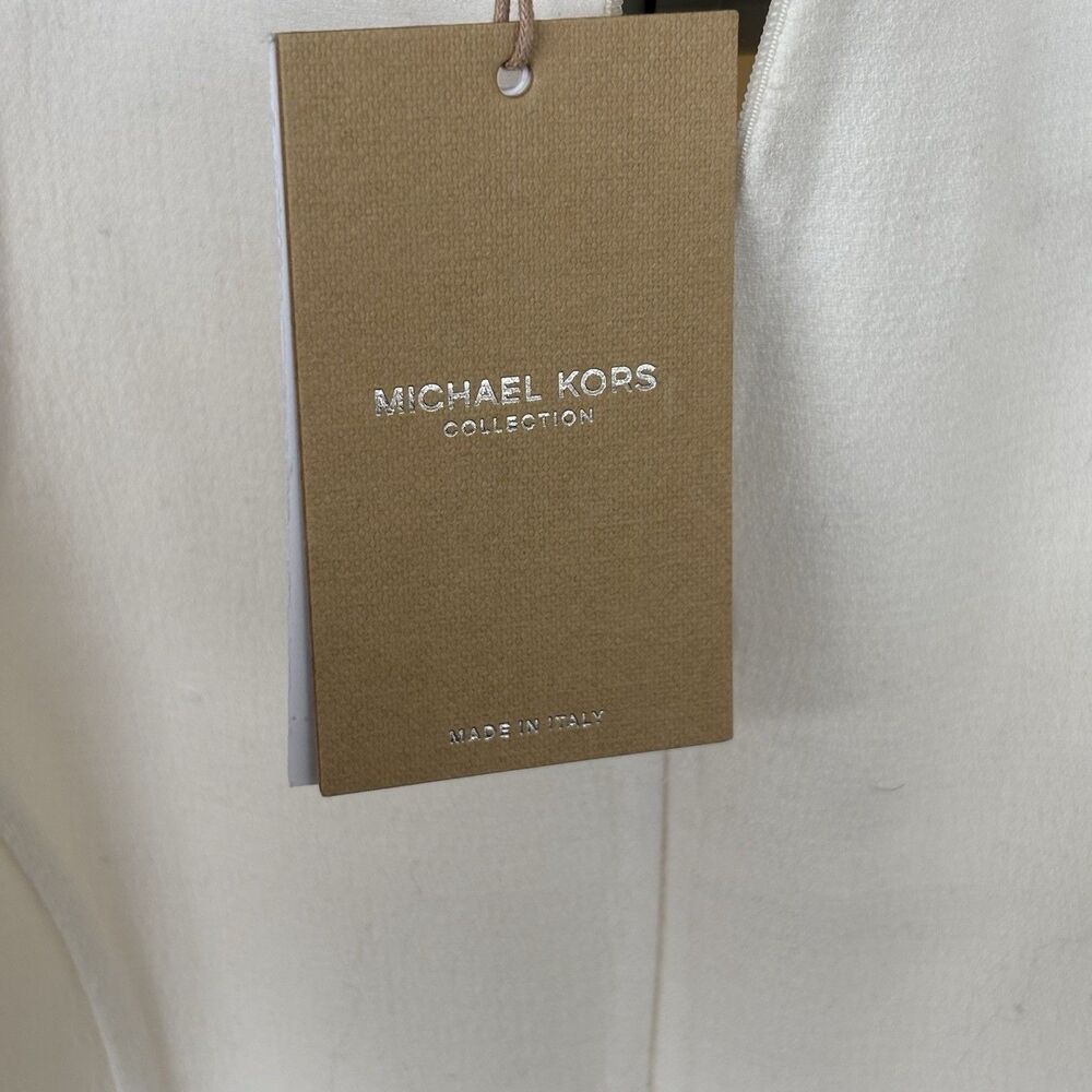 Michael Kors Collection Wool Sheath Dress White Cutout Italy Womens 0 XS - Picture 5 of 14